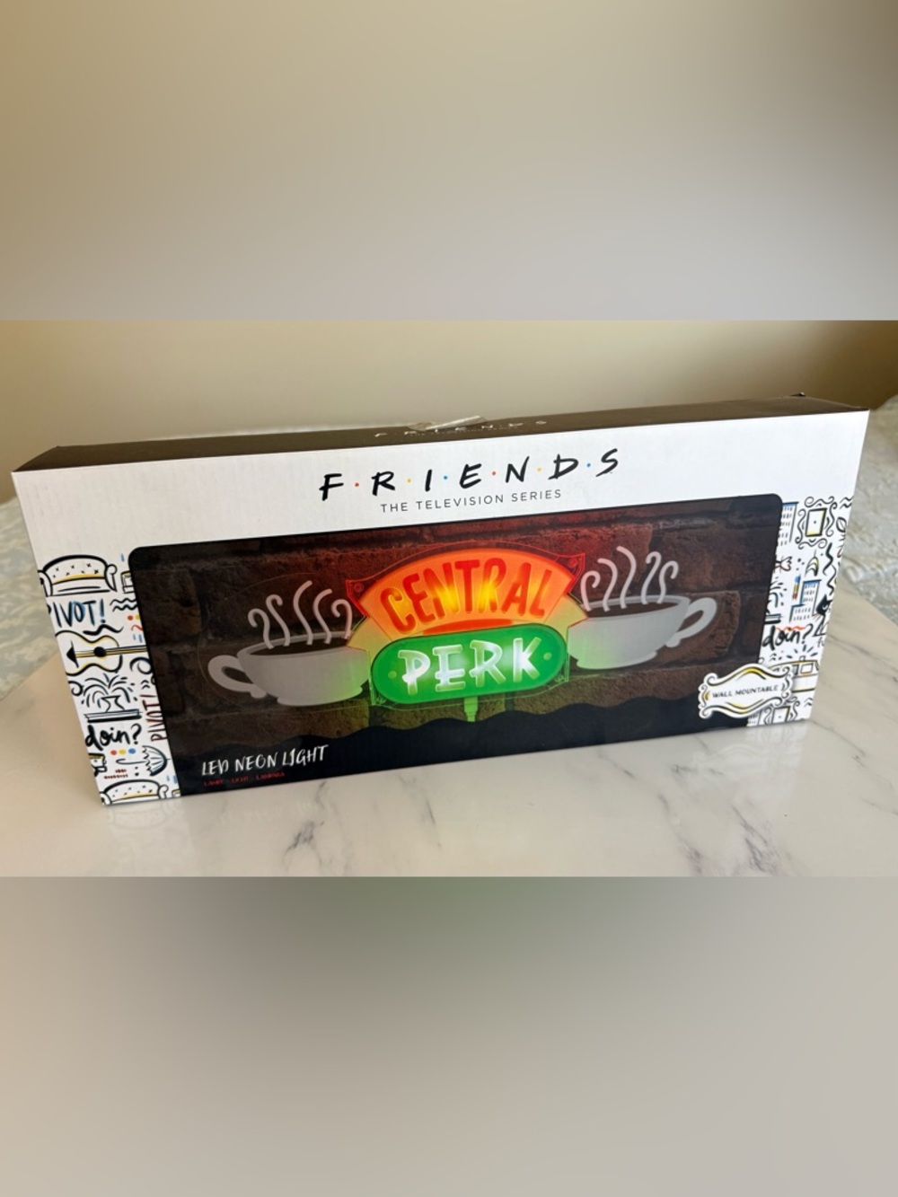 NWT FRIENDS Neon Central Perk Twin Sign - Green & Yellow Accents